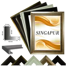 Bilderrahmen Neumann Schattenfugenrahmen Singapur modern gold/weiß 50x60 cm 1 St.