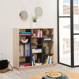 VS Venta-stock Bücherregal 110 x 33 x 110 cm Eiche/Grau
