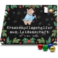 Mr. & Mrs. Panda Schoko Adventskalender Krankenpflegehelfer Leidenschaft - Schwarz - Geschenk, Jubiläum, Pflegekraft, Arbeitskollege, Rente, Ausbi... - Schwarz