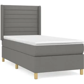 vidaXL Boxspringbett 100 x 200 cm Dunkelgrau