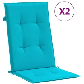 vidaXL Hochlehner-Auflagen 2 Stk. Türkis Stoff