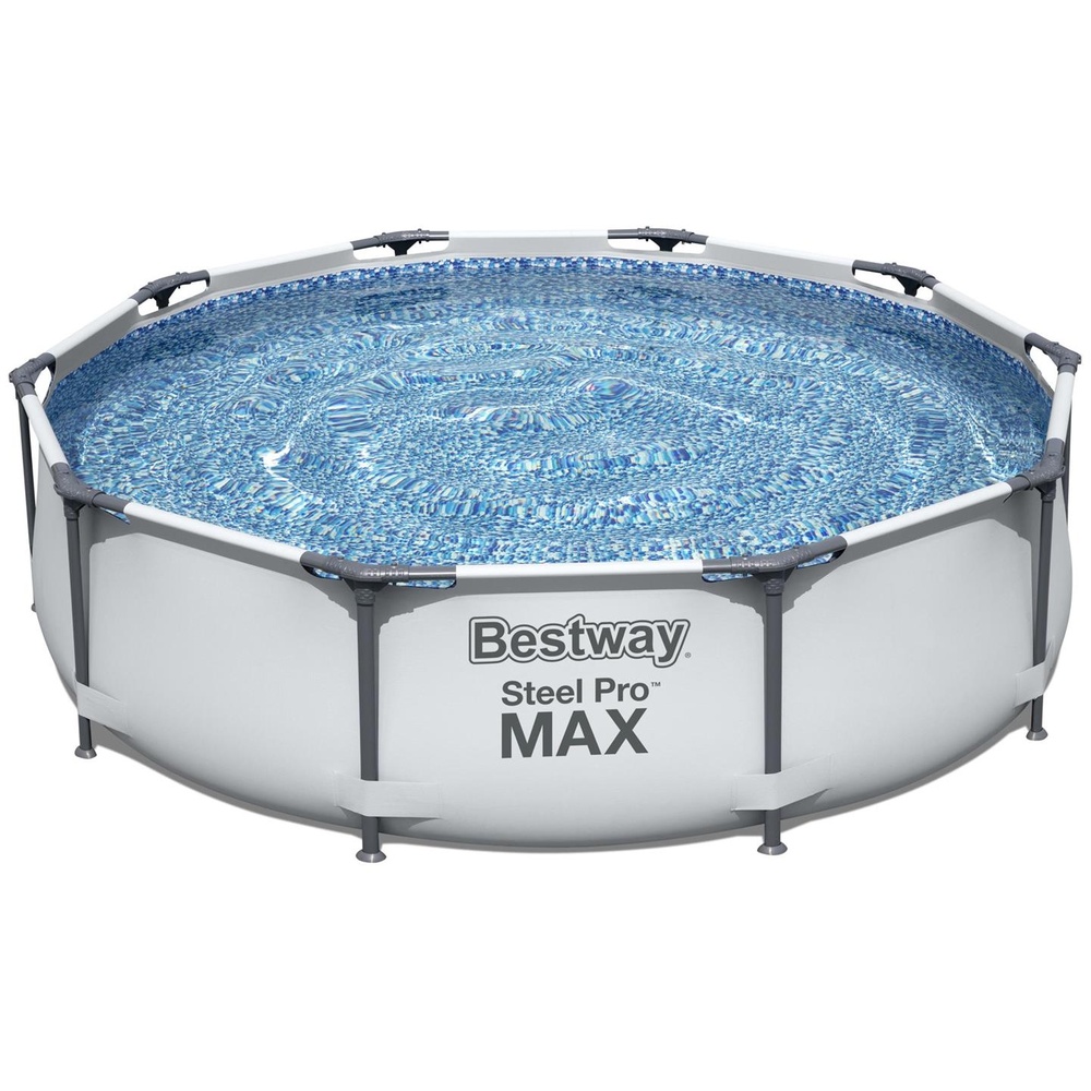 BESTWAY Steel Pro Max Frame Pool Set 305 x 76 cm lichtgrau inkl. Filterpumpe  ab 95,60 € im Preisvergleich!