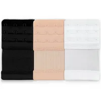 Yiscocko BH-Verlängerungen, 4 Haken, 3 Stück, BH-Verlängerung, Schwarz, Hautfarbe, Weiß. - Einheitsgröße