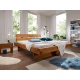 SAM Outillage Balkenbett Massivholzbett 160x200 cm Fichte honigfarben BENNET