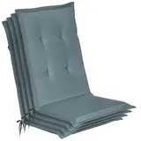 Beautissu Hochlehnerauflage 120 x 50 x 6 cm Taubenblau 4 St.