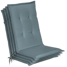 Beautissu Hochlehnerauflage 120 x 50 x 6 cm Taubenblau 4 St.