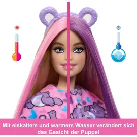 Barbie Barbie-Puppe der Cutie Reveal Glücksbärchi-Reihe mit Accessoires, und 10 Überraschungen, einschließlich Farbwechsel und Mini-Bärchi, JCN94