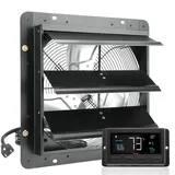 Vevor Abluftventilator, 356 mm,Temperatur-Feuchtigkeitsregler, EC-Motor, 1024 CFM, Wandlüfter mit variabler Geschwindigkeitsregelung zur Wandmontage, Belüftung und Kühlung für Gewächshäuser, Garagen