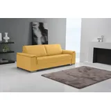 Egoitaliano Schlafcouch 3-1 Garnitur Leder 3-Sitzer Gelb