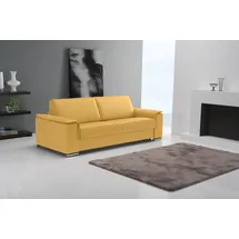Egoitaliano Schlafcouch 3-1 Garnitur Leder 3-Sitzer Gelb