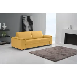 Egoitaliano Schlafcouch 3-1 Garnitur Leder 3-Sitzer Gelb