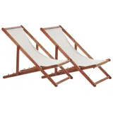 Beliani Liegestuhl 2er Set 67 x 67 x 0 cm Dunkelbraun