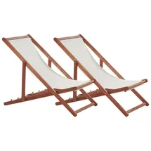 Beliani Liegestuhl 2er Set 67 x 67 x 0 cm Dunkelbraun
