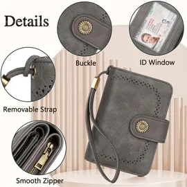 TEUEN Damen Geldbörse Vintage grau