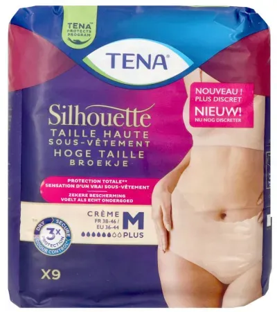 Tena Silhouette Plus Creme Hohe Taille M 9 Stück