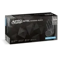 arnomed PROGRIP Nitril Diamond Black Nitrilhandschuhe schwarz puderfrei, VE 50 Stück, 11/XXL