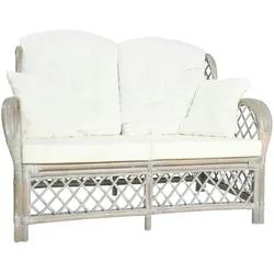 vidaXL 2-Sitzer-Sofa Grau Rattan