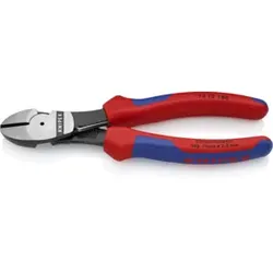 KNIPEX 74 12 180 Kraft-Seitenschneider schwarz atramentiert 180 mm
