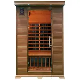 DEKO VERTRIEB BAYERN Infrarotkabine Luxus LED Infrarotsauna 120x105x190 Zedern Infrarotkabine Wärmekabine