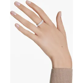 Swarovski Matrix Ring, Baguette-Schliff, Weiß, Silberfarbenes Finish