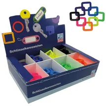 BASI Schlüsselkennring eckig 200 Stk., Leuchtfarben