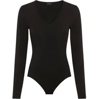 LAURA SCOTT Langarmbody LAURA SCOTT, Damen, Gr. 34, N-Gr, schwarz, Single Jersey, Obermaterial: 95% Baumwolle, 5% Elasthan, unifarben, Basic, sehr figurbetont, V-Ausschnitt, figurbetonte Passform, Basic Design