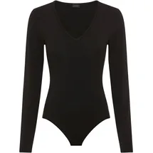 LAURA SCOTT Langarmbody LAURA SCOTT, Damen, Gr. 34, N-Gr, schwarz, Single Jersey, Obermaterial: 95% Baumwolle, 5% Elasthan, unifarben, Basic, sehr figurbetont, V-Ausschnitt, figurbetonte Passform, Basic Design