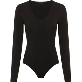 LAURA SCOTT Langarmbody LAURA SCOTT, Damen, Gr. 34, N-Gr, schwarz, Single Jersey, Obermaterial: 95% Baumwolle, 5% Elasthan, unifarben, Basic, sehr figurbetont, V-Ausschnitt, figurbetonte Passform, Basic Design