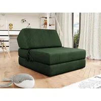 MIRJAN24 Schlafsofa Kevin Cord, mit Schlaffunktion, Bettsessel, Klappmatratze, Faltmatratze grün