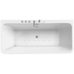 Whirlpool weiß Badewanne Sprudelwanne Sprudelbad Whirlwanne Massagewanne Düsen LED Badezimmer Badausstattung Badzubehör Vallerie Jet-Line