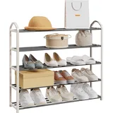 eSituro Shoe Rack 5 Tier Metall, Rostbeständig, Platzsparend mit Tragegriff,Schuhständer für 15-20 Paar,SchuheFlur,Kleiderschrank,Eingangsbereich,Schlafzimmer,79x75x18,5cm, Creme