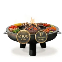SOUK ONE Feuerplatte Plancha Feuerring aus Edelstahl 4mm, Grillplatte passend für Feuertonne 100 cm (Lieferung ohne Feuerschale)