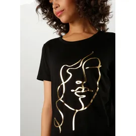 Aniston CASUAL T-Shirt goldfarben/schwarz 40