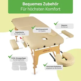 Habys Sofia Light Massageliege Klappbar aus Holz mit 2 Zonen, 185 × 60 cm