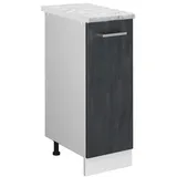 Vicco Apothekerschrank R-Line Schwarz Beton Weiß 30 cm mit Arbeitsplatte Weiß-Marmor