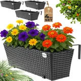 CASARIA Blumenkasten 4er Set 11 x 11 x 11 cm Schwarz