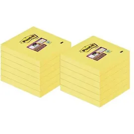 Post-it Super Sticky Notes 76 x 76 mm gelb 90 Blatt Vorteilspack 12 + 12 Blöcke GRATIS