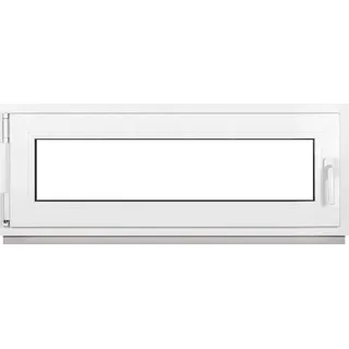 Framex Kellerfenster Fenster Kunststofffenster Weiß Breite x Höhe 120 x 50 cm (1200 x 500 mm) 2fach (32 mm) Dreh Kipp DIN Links - Premium - Weiß