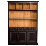 Casa Padrino Barschrank Landhausstil Barschrank Antik Schwarz / Naturfarben 150 x 35 x H. 210 cm - Landhausstil Möbel