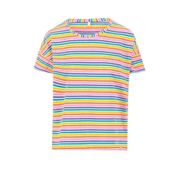 Blutsgeschwister T-Shirt The Generous One - coral rainbow stripes L