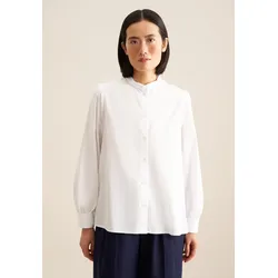 Klassische Bluse SEIDENSTICKER "Schwarze Rose", Damen, Gr. 3XL (46), weiß, 100% Baumwolle, unifarben, regular fit, ohne Ausschnitt, Langarm, Blusen, Langarm Kragen Uni