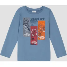 s.Oliver Langarmshirt aus Baumwolle mit Frontprint - blau - 92/98