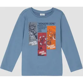 s.Oliver Langarmshirt aus Baumwolle mit Frontprint - blau - 92/98