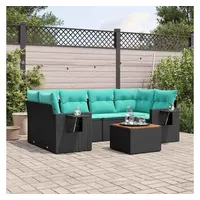 vidaXL Gartensofa-Set 7-tlg. schwarz