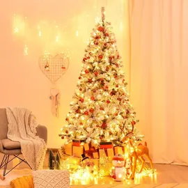 Costway Künstlicher Weihnachtsbaum Weiß/Grün 225 cm