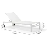 meinGarten Sonnenliege ELLA Alu / Textilene weiß