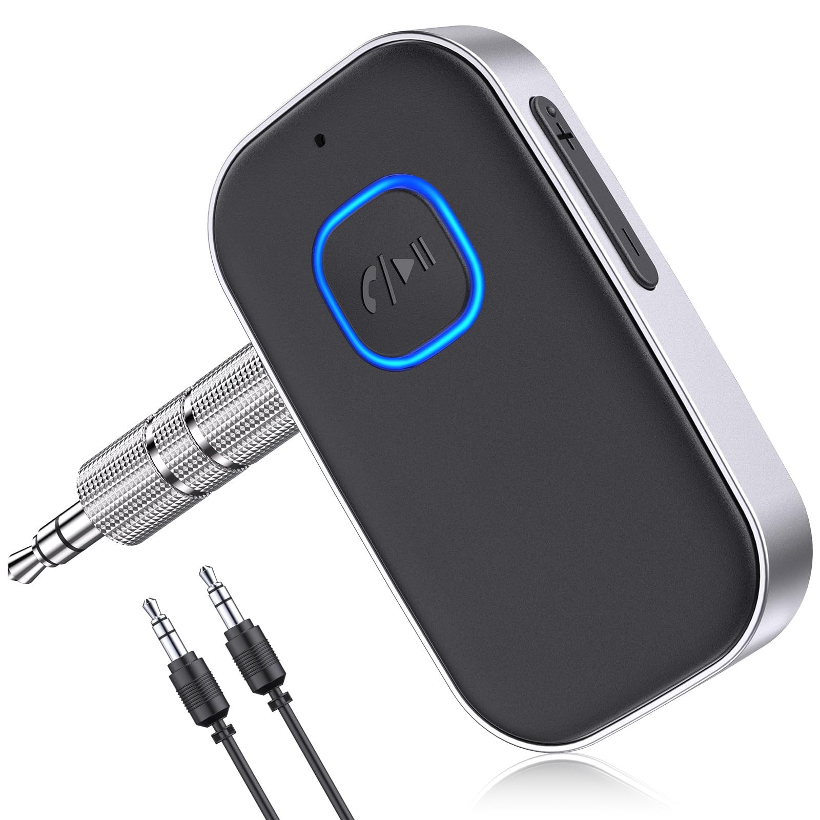 Glangeh Bluetooth Adapter Auto, Upgraded 5.0 Lärmminderung 3,5mm , 16H Standby aux für Audio System, Kopfhörer, Speaker, Heimstereosysteme
