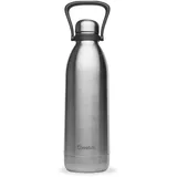 Qwetch - Große 1,5L Edelstahl Trinkflasche Titan - Thermosflasche 48h Kalt & 16h Heiß - Auslaufsicher & BPA-frei - Isolierflasche mit Griff - Perfekt für Camping, Picknick & Familie