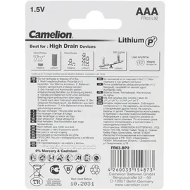 Camelion Lithium Batterie AAA 2 St.