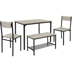 ML-Design 4-teilig Esstisch Set Essgruppe Küche Esszimmer Stühle Bank Tisch Möbel Modern